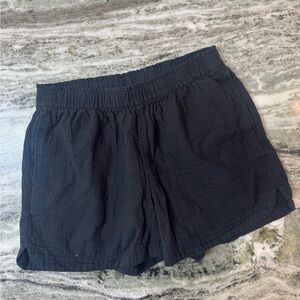 Old Navy Linen High Waist Black Women's Shorts Size Large Comfort Waistband